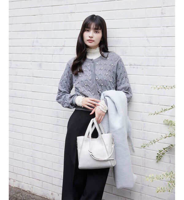 VIS「パールケーブルカーディガン」|カーディガン|