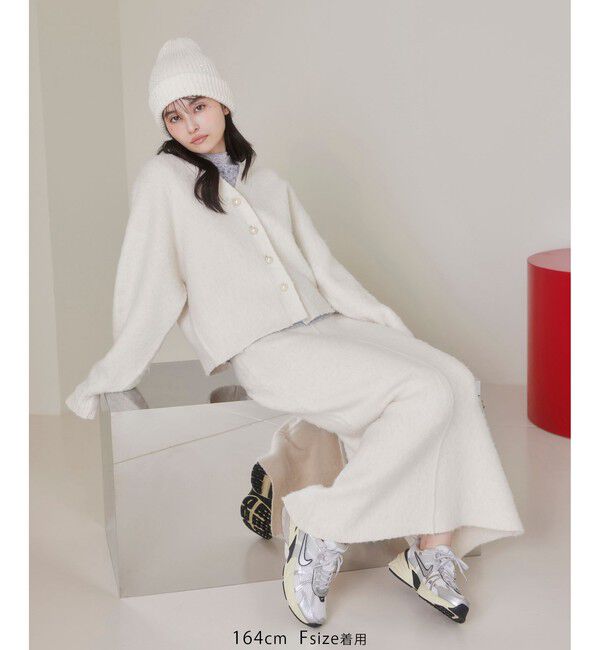 VIS「チェックアソートシャギーニットカーディガン/セットアップ対応」|カーディガン|