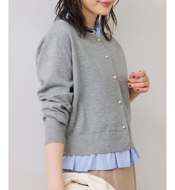 VIS「フリル襟ドッキングニットカーディガントップス」|ニット・セーター|