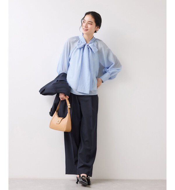 VIS「前後2WAYボリュームボウタイブラウス/イージーケア」|シャツ・ブラウス|