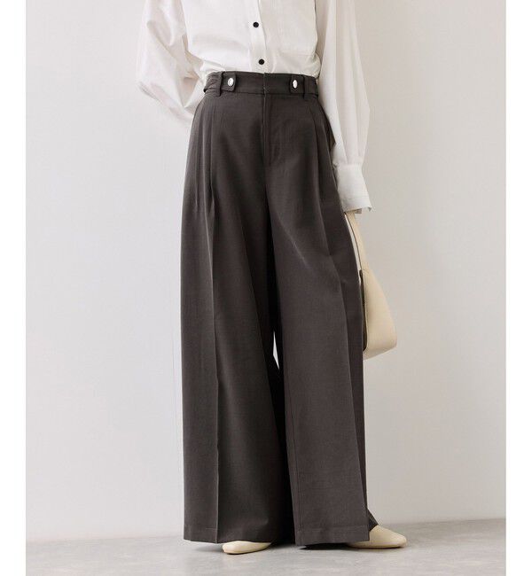 VIS「ツータックワイドパンツ/イージーケア」|チノ|