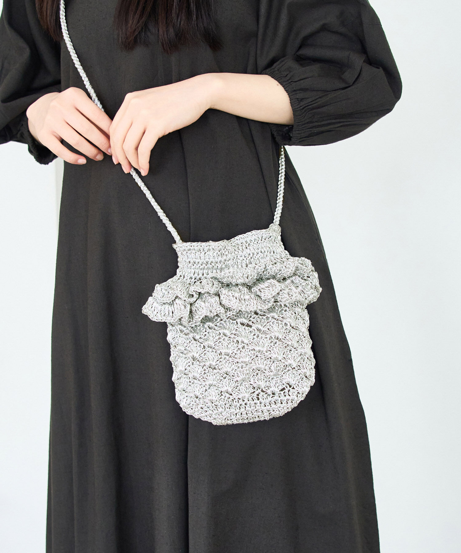 ROPE PICNIC PASSAGE「メタリックヤーンミニフリルショルダーバッグ」|ショルダー・メッセンジャー|