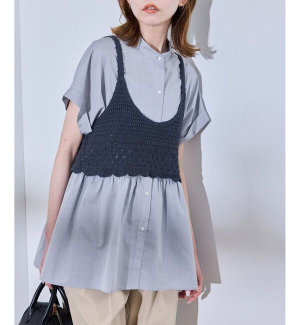 Rope&rsquo;Picnic「【UV対応・防シワ】フレンチペプラムシャツ」|シャツ・ブラウス|