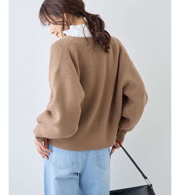 Rope&rsquo;Picnic「【新色追加】スフレニットシリーズ パールボタンショートカーディガン/イージーケア・リンクコーデ」|カーディガン|