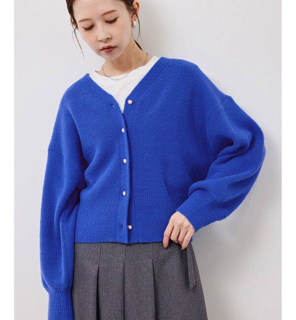 Rope&rsquo;Picnic「【新色追加】スフレニットシリーズ パールボタンショートカーディガン/イージーケア・リンクコーデ」|カーディガン|