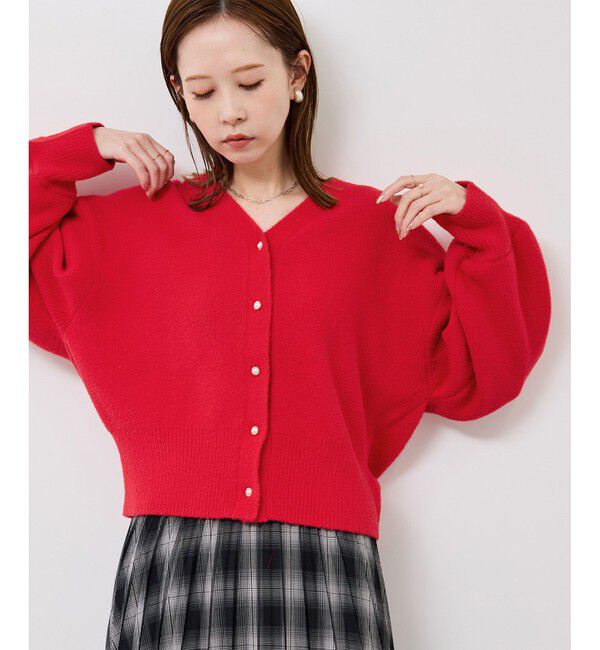 Rope&rsquo;Picnic「【新色追加】スフレニットシリーズ パールボタンショートカーディガン/イージーケア・リンクコーデ」|カーディガン|