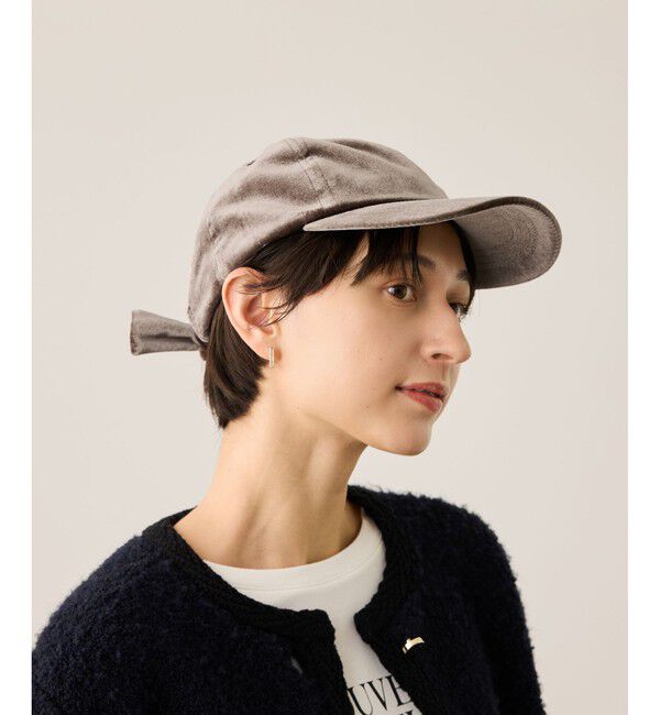 ROPE PICNIC PASSAGE「ベロアリボンキャップ」|キャップ・キャスケット|ベージュ(27)
