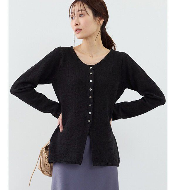 Rope&rsquo;Picnic「【WEB限定】コンパクトVネックカーディガン」|カーディガン|ブラック(01)