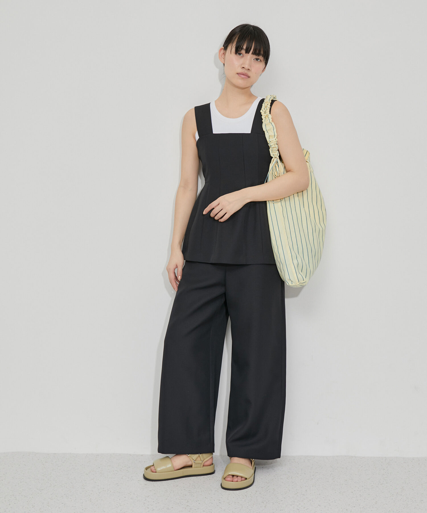 ADAM ET ROPE'「ペプラムロンパース」|オールインワン|