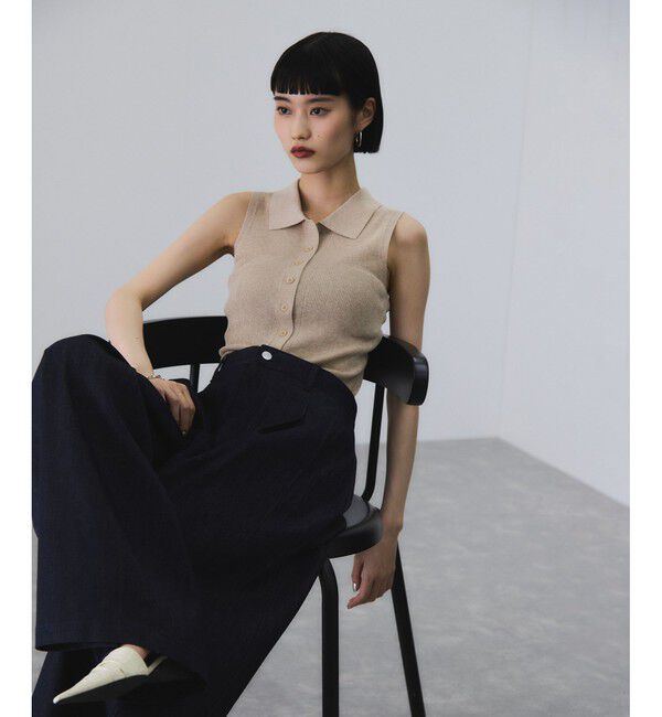 ADAM ET ROPE'「リブノースリーブニット」|ニット・セーター|