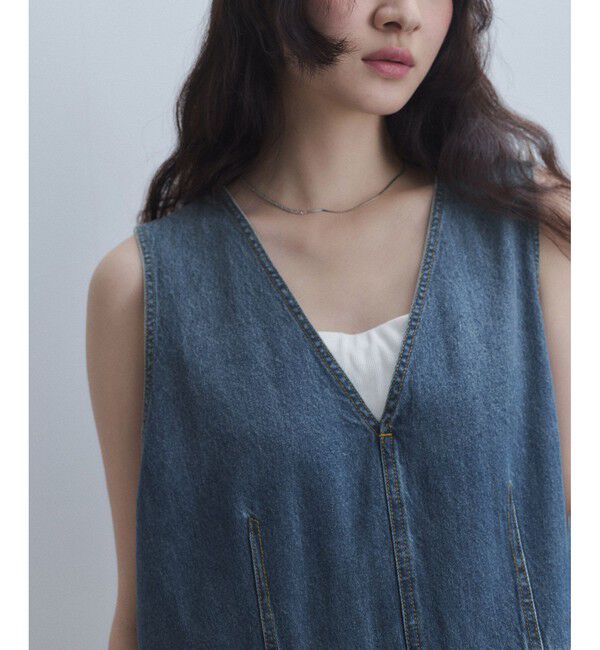 ADAM ET ROPE'「【WEB限定】デニムIラインワンピース」|ワンピース|