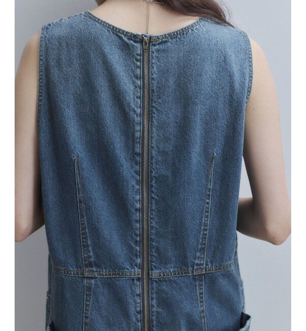 ADAM ET ROPE'「【WEB限定】デニムIラインワンピース」|ワンピース|