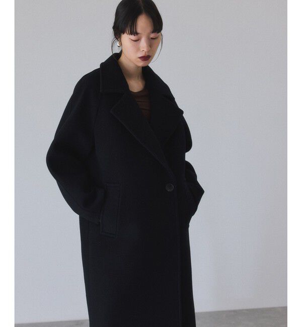 ADAM ET ROPE'「ウールボンディングラグランロングコート」|ステンカラーコート|
