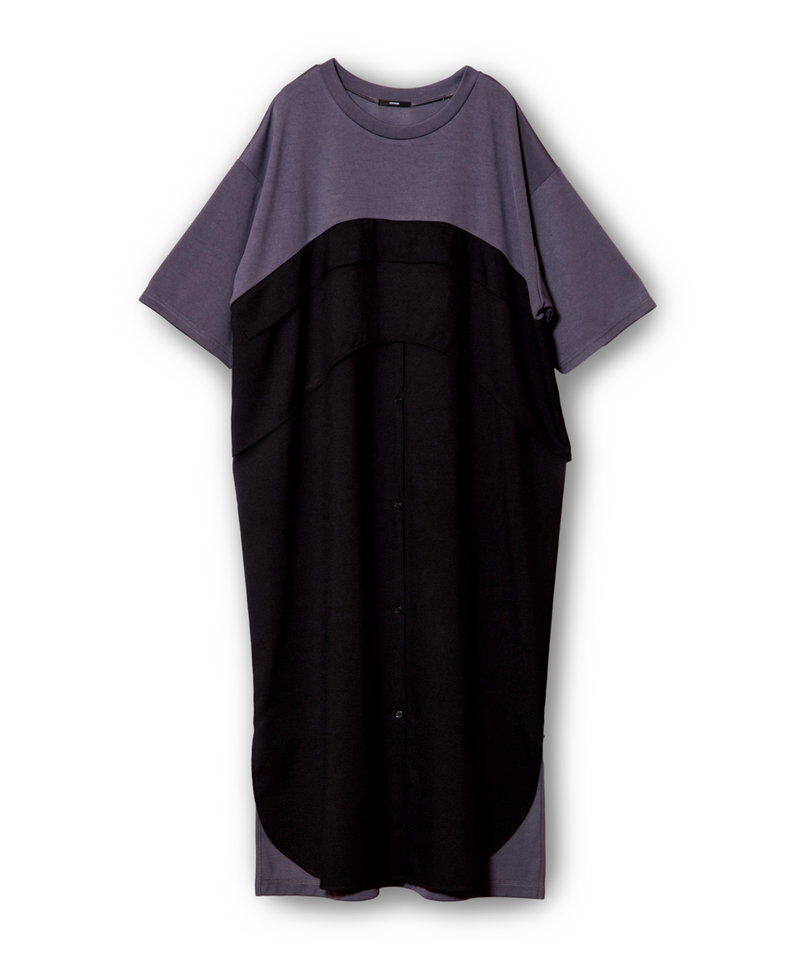  「シャツ切替ワンピース」|ワンピース|