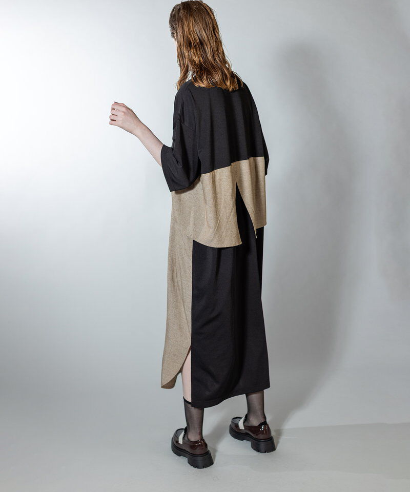  「シャツ切替ワンピース」|ワンピース|