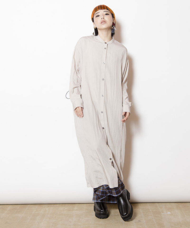  「バックタックシャツワンピース」|ワンピース|