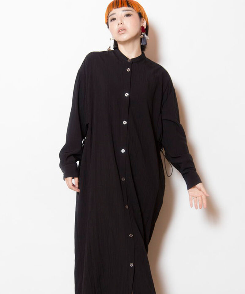  「バックタックシャツワンピース」|ワンピース|BLACK