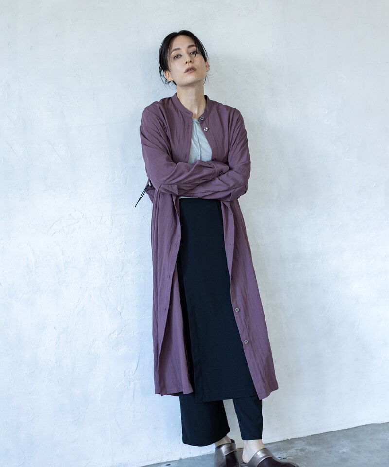  「バックタックシャツワンピース」|ワンピース|