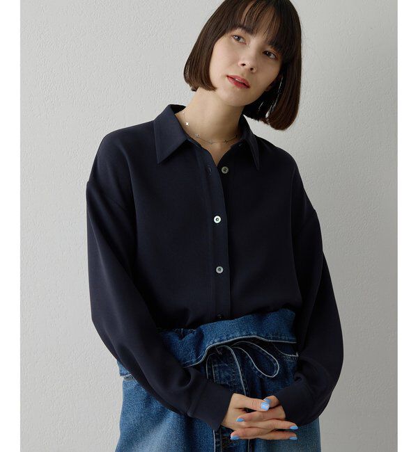  「ダブルクロススキッパープルオーバー」|シャツ・ブラウス|ネイビー