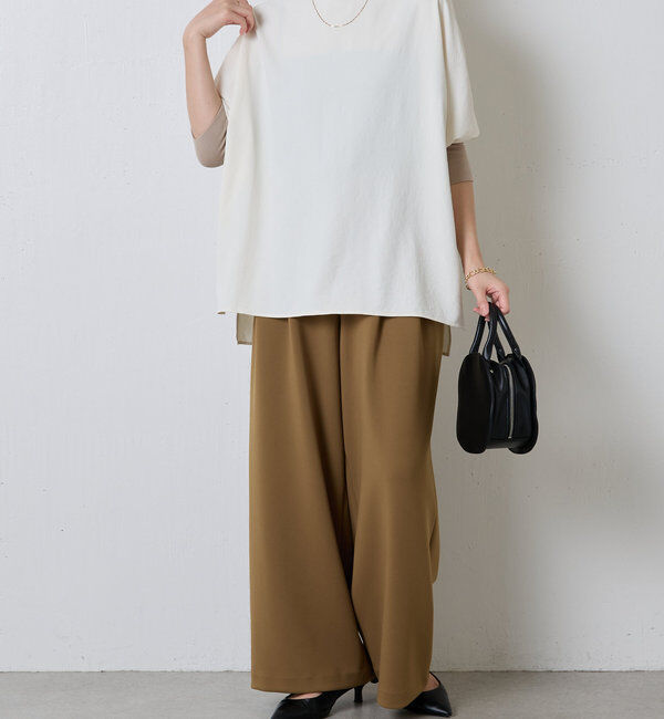  「《高機能/オールシーズン着られる》ジャージ袖リブブラウス」|シャツ・ブラウス|