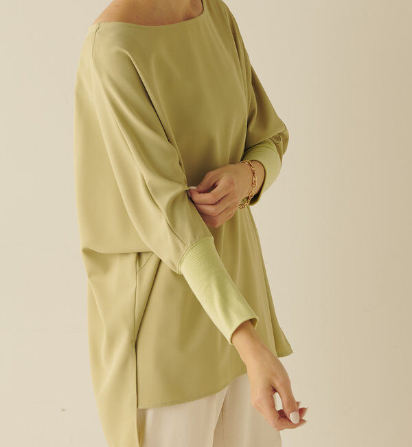  「《高機能/オールシーズン着られる》ジャージ袖リブブラウス」|シャツ・ブラウス|