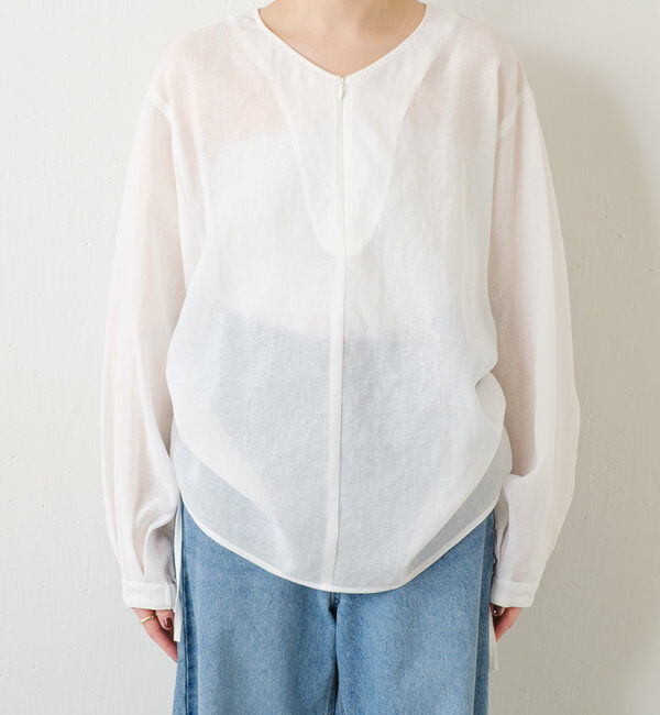  「ジップドロストブラウス」|シャツ・ブラウス|