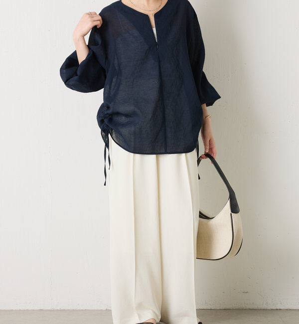  「ジップドロストブラウス」|シャツ・ブラウス|