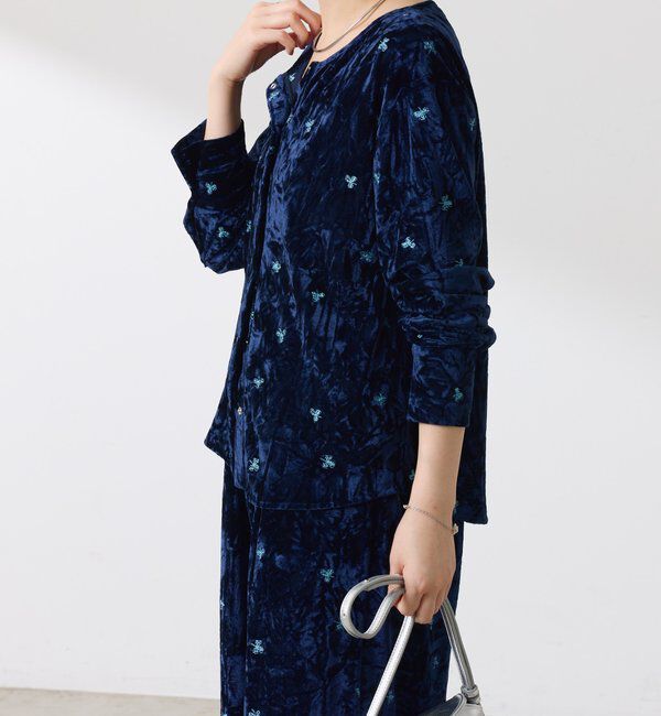  「刺繍ベロアカットソー」|Tシャツ・カットソー|