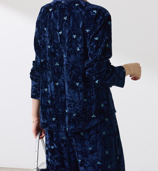  「刺繍ベロアカットソー」|Tシャツ・カットソー|