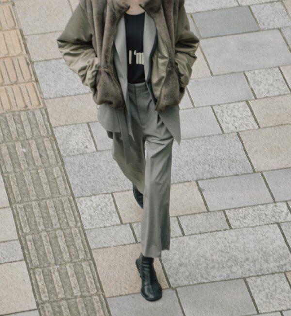  「クロップドストレートパンツ」|チノ|モカ