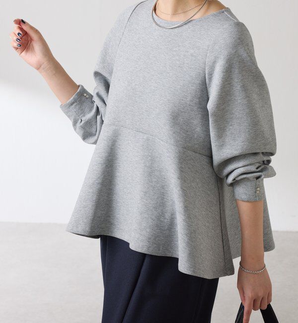  「袖ビジューペプラムカットソー」|Tシャツ・カットソー|