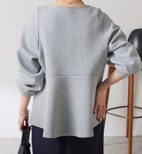  「袖ビジューペプラムカットソー」|Tシャツ・カットソー|