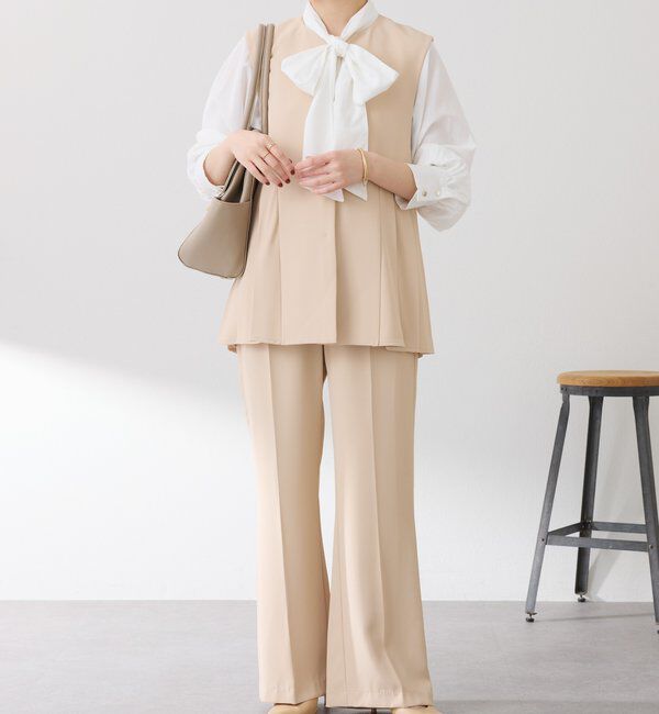  「【お尻周りカバー】ツイルプリーツジレ/セットアップ/セレモニー」|ベスト・ジレ|