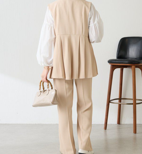  「【２サイズ展開】ツイルフレアパンツ/セットアップ/セレモニー」|チノ|