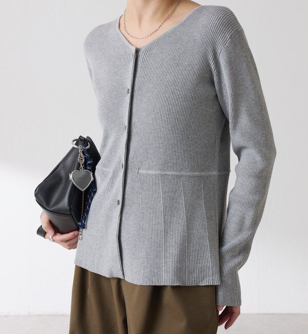  「リブペプラムカーディガン」|ニット・セーター|