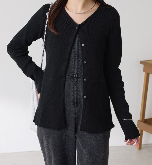  「リブペプラムカーディガン」|ニット・セーター|