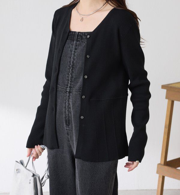  「リブペプラムカーディガン」|ニット・セーター|