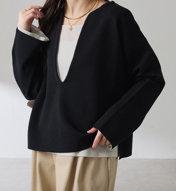  「Vネックバスクニット」|ニット・セーター|