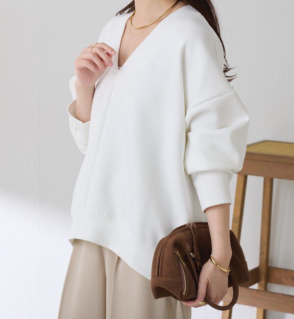  「ポンチＶカットプルオーバー」|Tシャツ・カットソー|