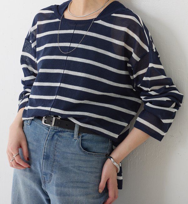  「レイヤードVネックニット」|ニット・セーター|ネイビー