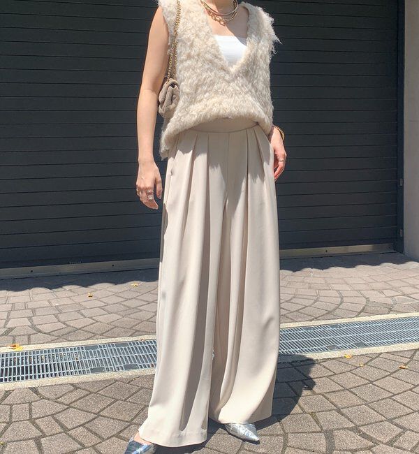  「【累計販売数3万枚突破/23色4サイズ展開！】タックワイドパンツ」|チノ|