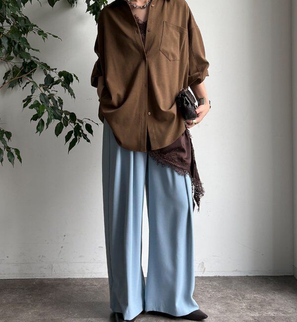  「【累計販売数3万枚突破/23色4サイズ展開！】タックワイドパンツ」|チノ|