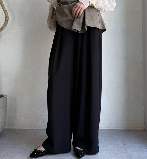  「【累計販売数3万枚突破/23色4サイズ展開！】タックワイドパンツ」|チノ|