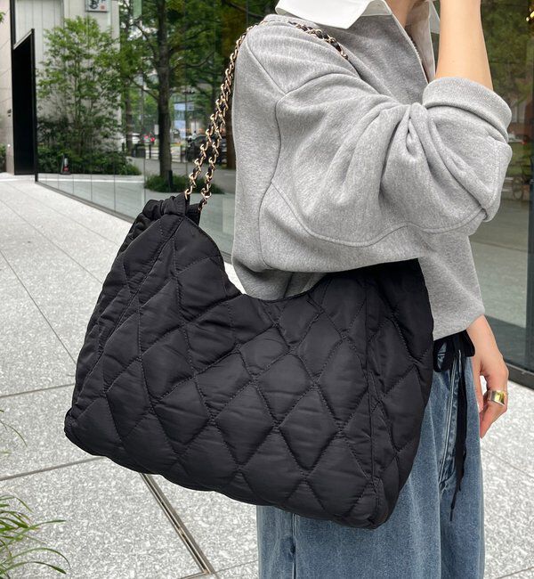  「【WEB限定】ナイロンキルトチェーントート」|トートバッグ|