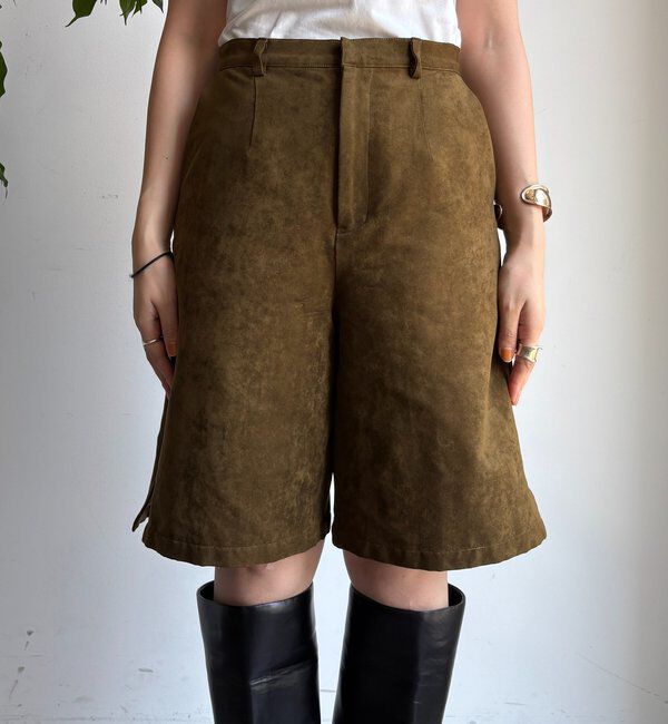  「【セットアップ対応】フェイクスエードショートパンツ」|チノ|