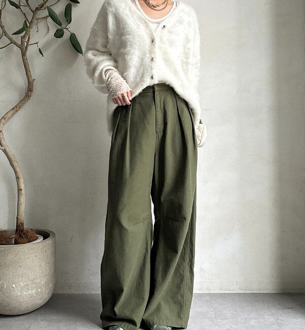  「ブラッシュ加工シルバーボタンカーディガン」|カーディガン|