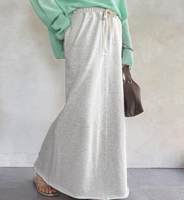  「裏毛ロングスカート」|スカート|ライトベージュ