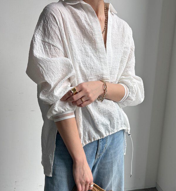  「【WEB限定】ドロストスキッパーシャツ」|シャツ・ブラウス|オフホワイト