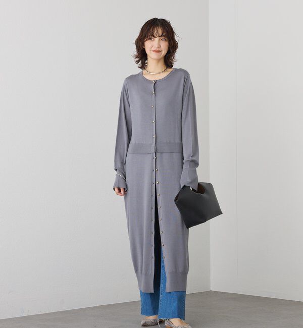  「【羽織としても使える】レイヤードニットワンピース」|ワンピース|