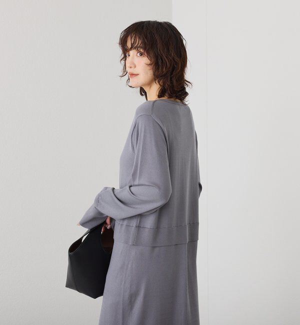  「【羽織としても使える】レイヤードニットワンピース」|ワンピース|